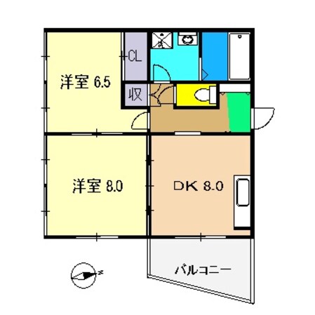 桟橋通五丁目駅 徒歩69分 3階の物件間取画像